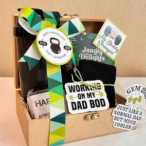 personalised fitness hamper for fathers day gift