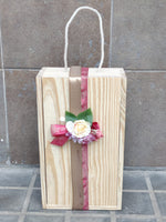 Load image into Gallery viewer, wooden wine box hamper for couple gifting

