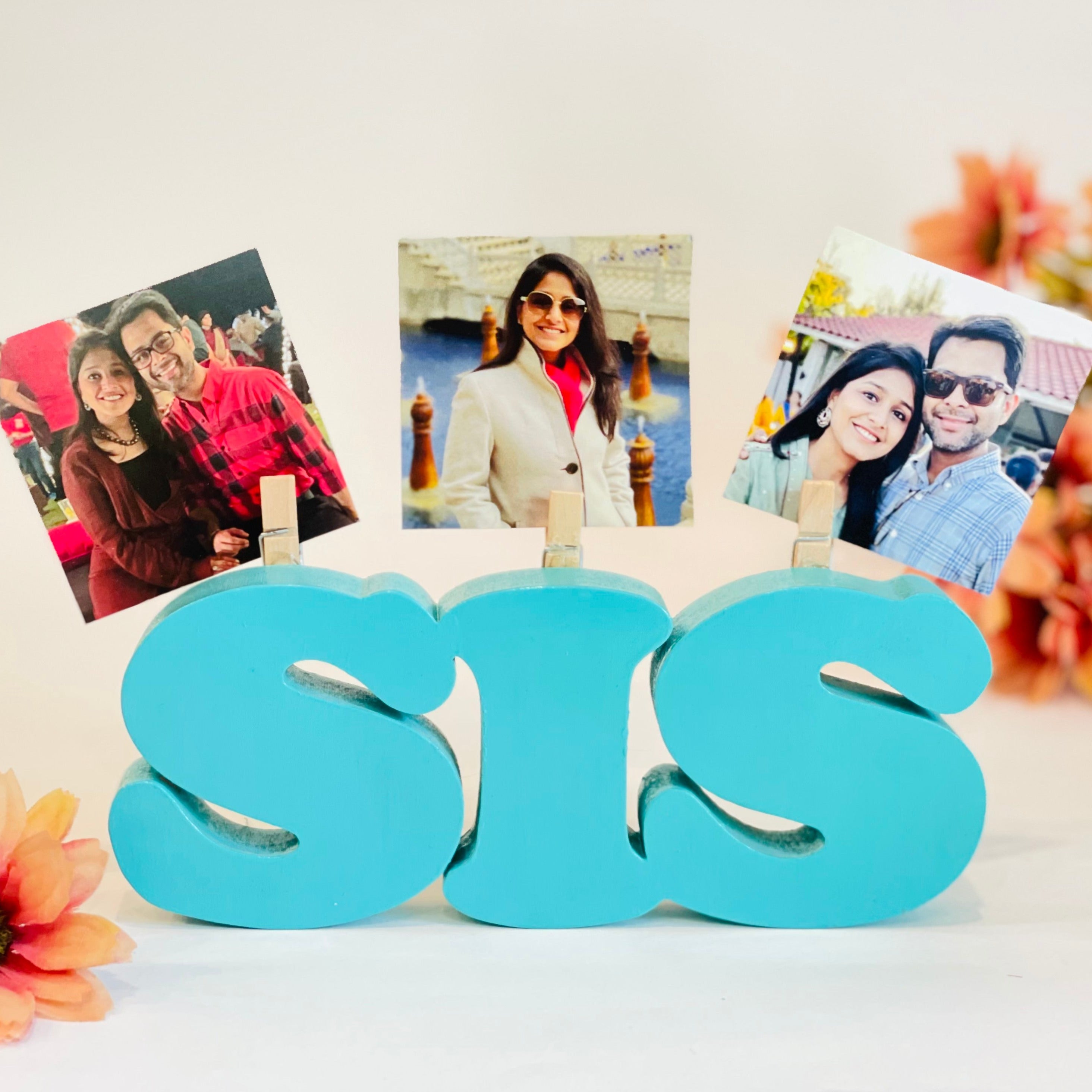 Wooden Stand with Pics for rakhi