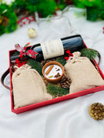 Load image into Gallery viewer, christmas wine tray hamper
