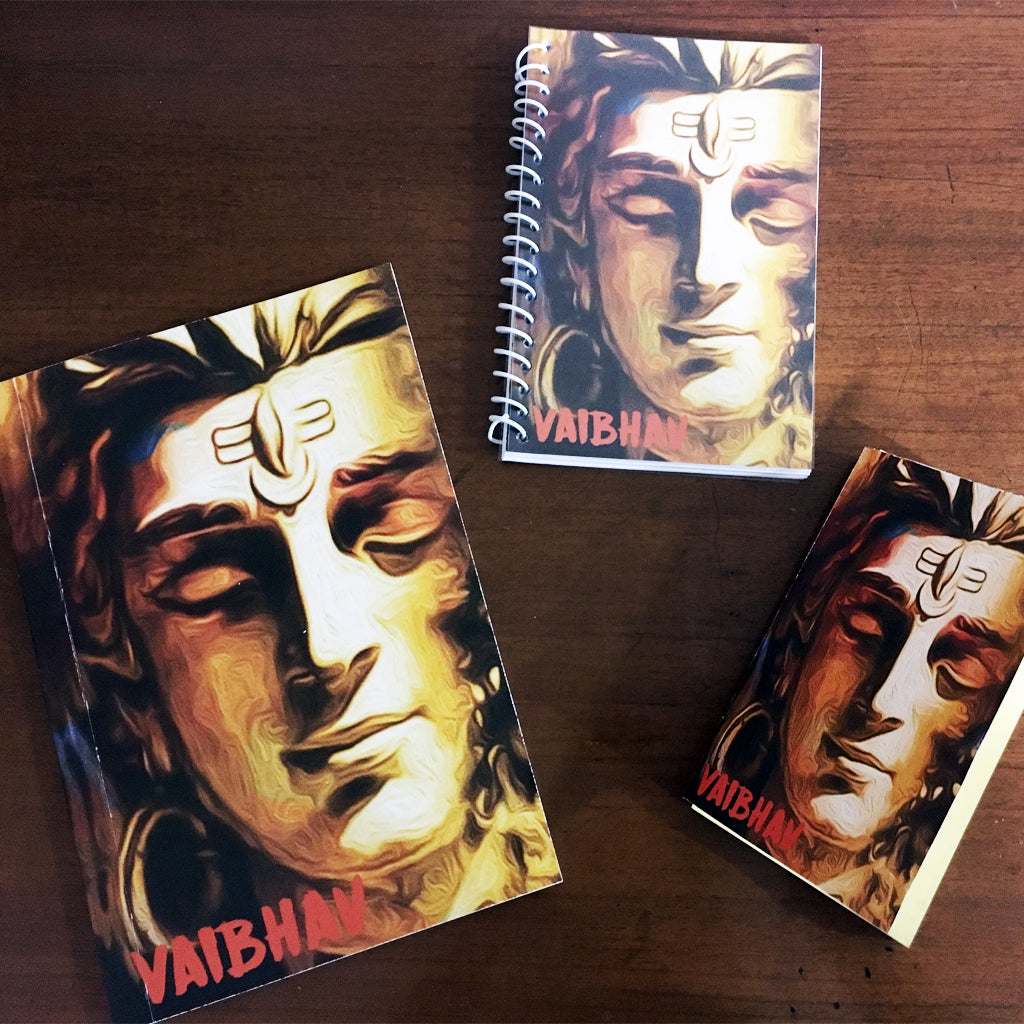 shiva themed customised notebook