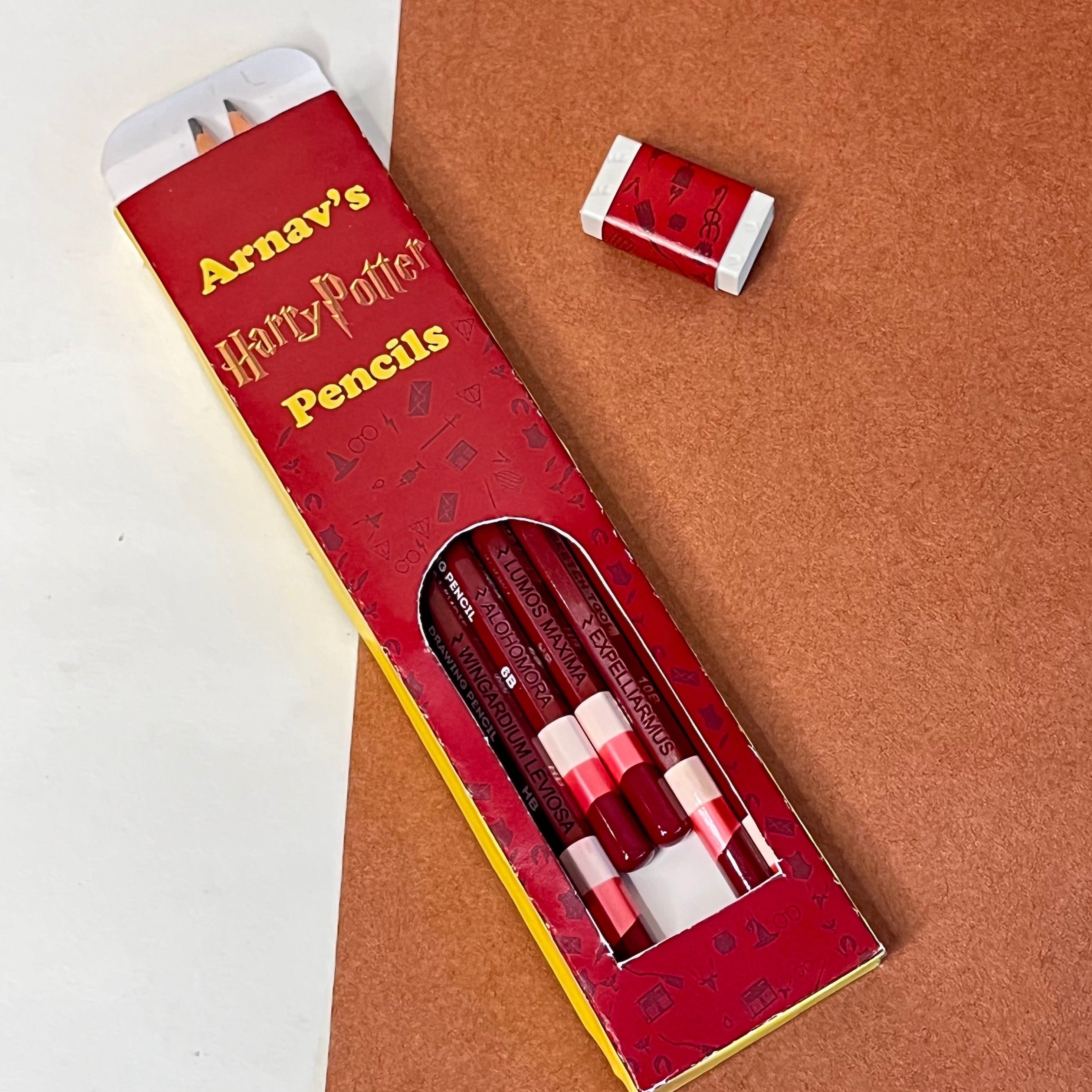 Custom Harry Potter pencils and erasers For kids for rakhi