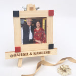 Load image into Gallery viewer, wooden frame with easel personalized gift for couples
