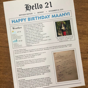 Personalised Newspaper for birthday