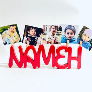 Wooden Stand with Pics for kids 