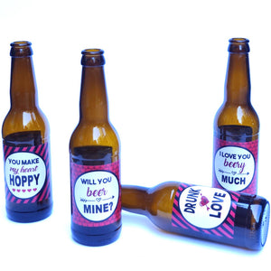 personalised beer label for valentines day