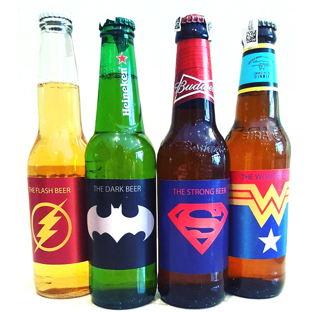 personalised beer label justice league