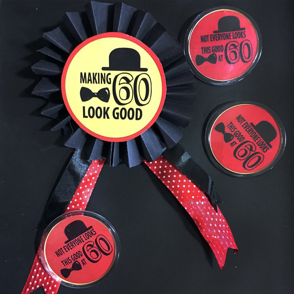 personalised badges for 60th birthday