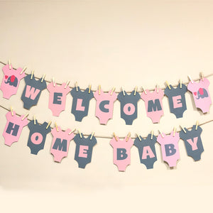 personalised banner to welcome baby