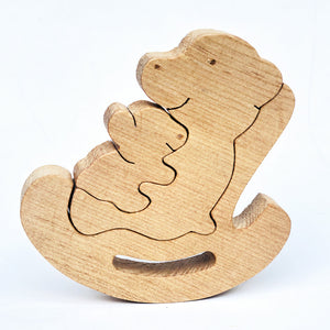 rocking bear wooden puzzle 