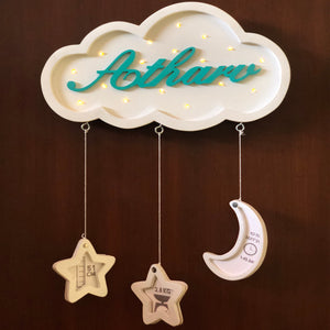 cloud nameplate for kids nursery decor