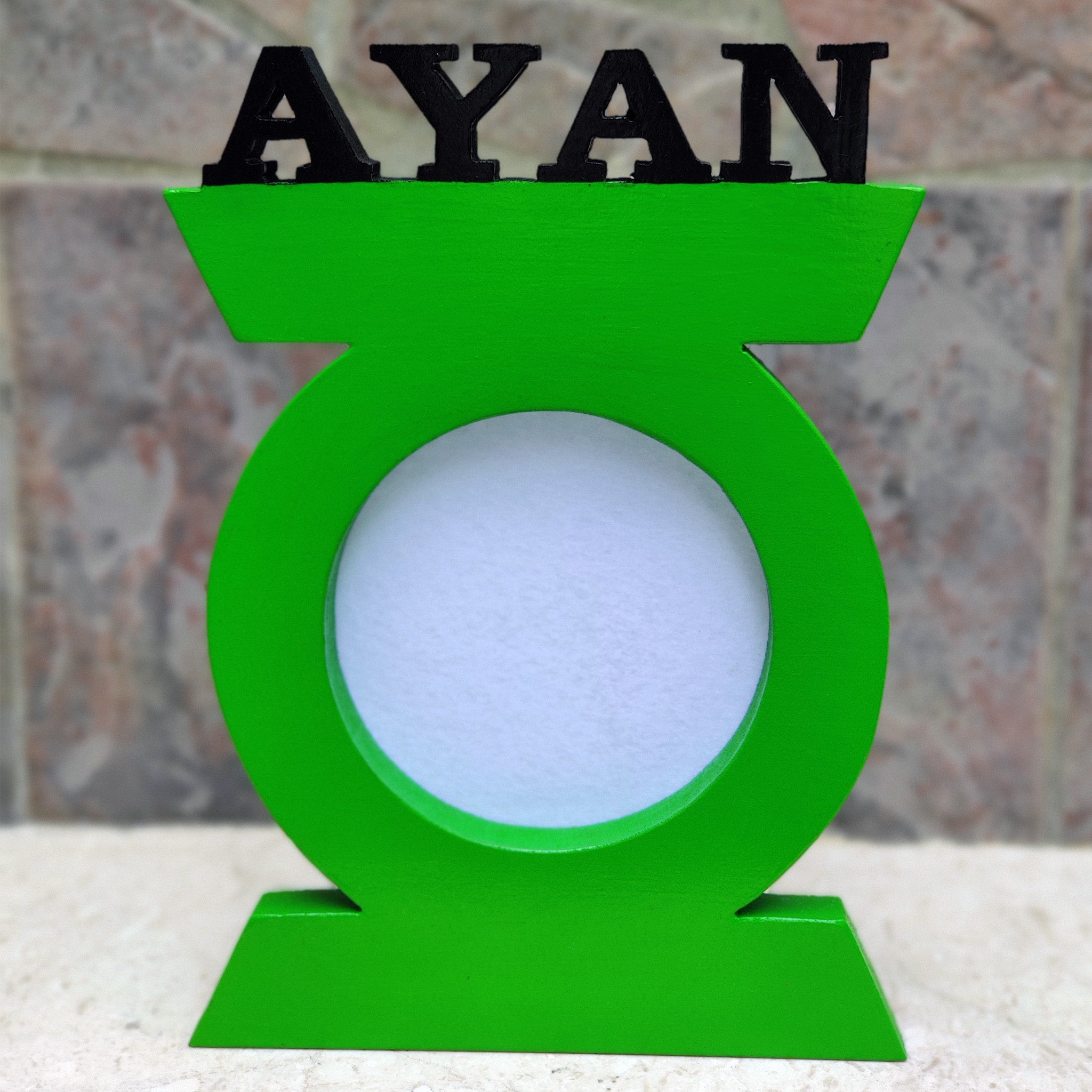 personalised green lantern nameplate for kids
