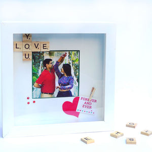 personalised scrabble frame for couples anniversary gift and valentines gift