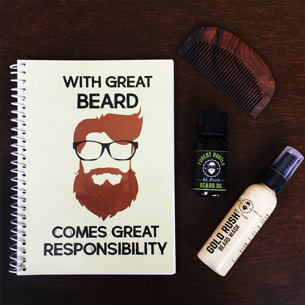 mens beard themed customised notebook