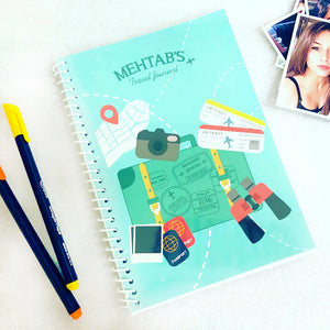 Travel themed customised notebook