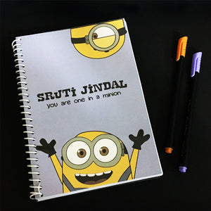 minion themed customised notebook