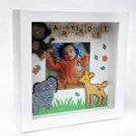 Load image into Gallery viewer, personalised safari theme scrabble frame for kids gifts
