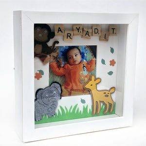 personalised safari theme scrabble frame for kids gifts