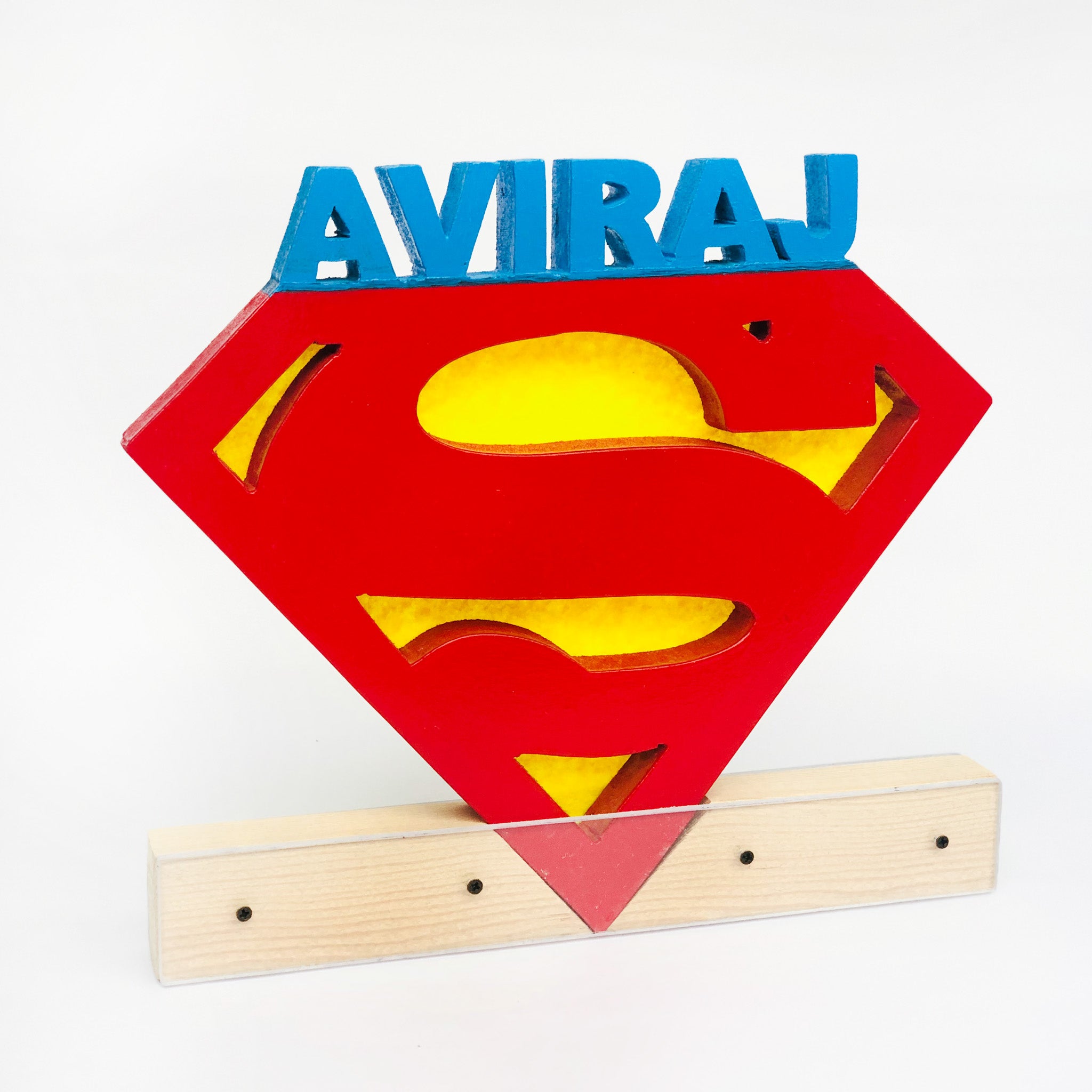 personalised superman nameplate for kids