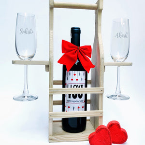 Personalized wine label for valentines day